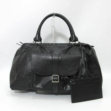BALENCIAGA bag boston black handbag ladies men leather