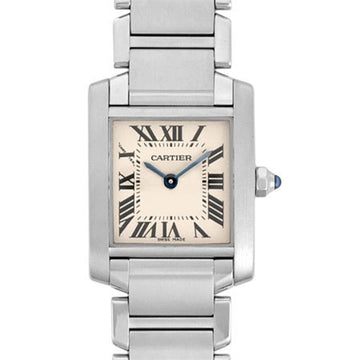 Cartier Tank Francaise SM SS Ladies Watch Quartz Ivory Dial W51008Q3