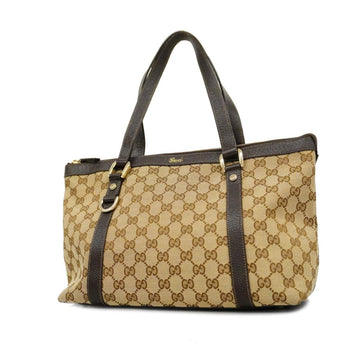 GUCCI tote bag GG canvas 141470 brown beige gold hardware ladies