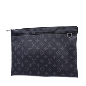 LOUIS VUITTON Clutch Bag Monogram Eclipse Pochette Discovery M62291 Black Men's