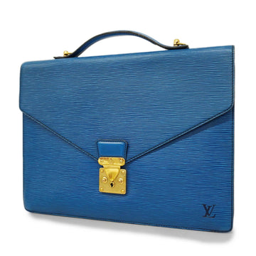 LOUIS VUITTONAuth  Epi Porto Documan Bandolier Briefcase Toledo Blue