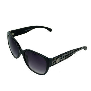CHANELAuth  Women's Sunglasses Black,Gray tweed silver hardware 5237