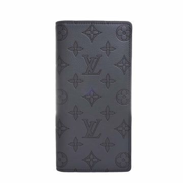 LOUIS VUITTON Monogram Shadow Portefeuille Brother Bifold Long Wallet M81335 Gray Men's