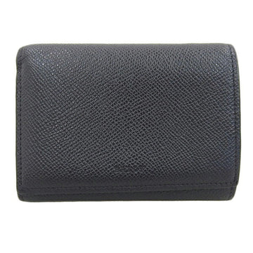 BALLY Leather Trifold Wallet Billfold Black Ladies