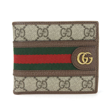 GUCCI Bifold Wallet Offdia 597609 GG Supreme Sherry Beige Brown Compact Accessory Men's Women's Unisex  wallet beige brown