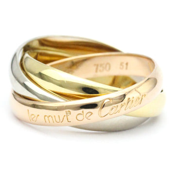 CARTIER Trinity Pink Gold [18K],White Gold [18K],Yellow Gold [18K] Fashion No Stone Band Ring Gold