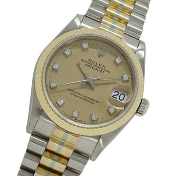 ROLEX Datejust 68279G No. B Wristwatch Boys 10P Diamond Toridoll Automatic Winding AT 750WG YG PG 18K OH・Polished