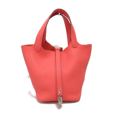 HERMES PicotinPM Tote Bag Red Taurillon Clemence leather