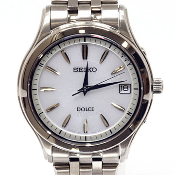 SEIKO Men's Watch Dolce 7B24-0AV0 SS White Dial Solar Radio Finished