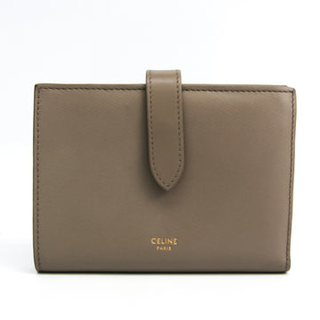Celine Strap Medium Multifunction 104813 Women's Leather Wallet (bi-fold) Grayish