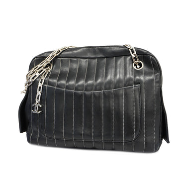 CHANELAuth  Mademoiselle New Mademoiselle Chain Shoulder Women's Leather Shoulder Bag Black