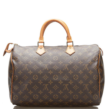 Louis Vuitton Monogram Speedy 35 Handbag Boston Bag M41524 Brown PVC Leather Ladies LOUIS VUITTON