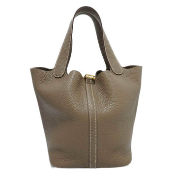 HERMES [] Picotin Lock MM Handbag Tote Bag Etoupe [G fittings] Taurillon Y Engraved Women's Leather