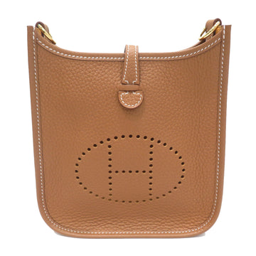 HERMES Evelyn TPM Shoulder Bag Gold G Hardware Taurillon B Engraved Ladies Men's