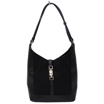Gucci Jackie Line One Shoulder Bag Nylon x Leather Black Ladies 001/3876