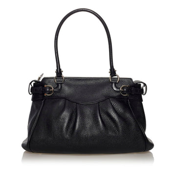 Salvatore Ferragamo Gancini Handbag BW-21 97 Black Leather Ladies