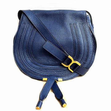 CHLOE  Mercy Saddle Bag 3S0905-161 Navy Calfskin Shoulder Women's