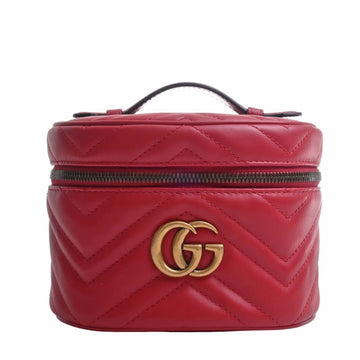 GUCCI GG Marmont Leather Rucksack Backpack 598594 Red Women's