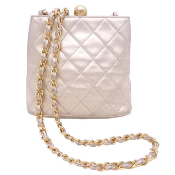 Chanel Shoulder Bag Matrasse Gold Leather Ladies