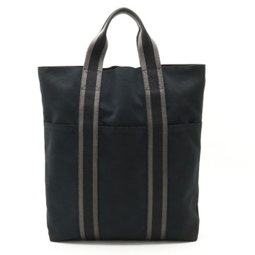 HERMES Four Toe Cabas Tote Bag Handbag Canvas Black Gray