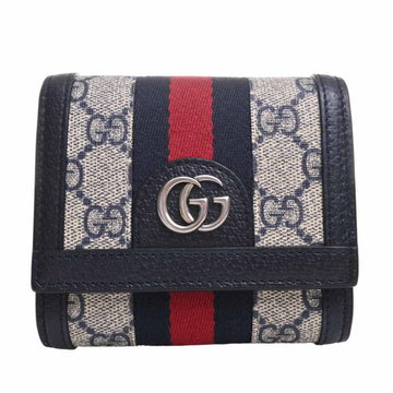 GUCCI Ophidia GG Supreme Bifold Wallet 598662 Beige/Navy