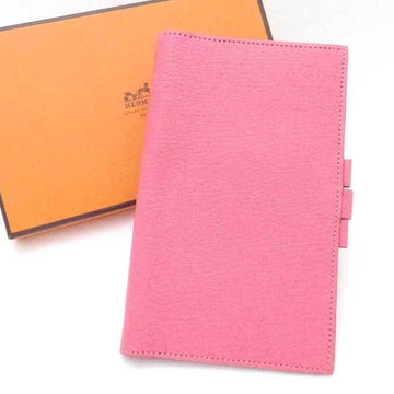 HERMES notebook cover leather pink ladies