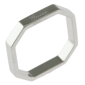 GUCCI Octagonal Ring No. 9.5 18K K18 White Gold Women's