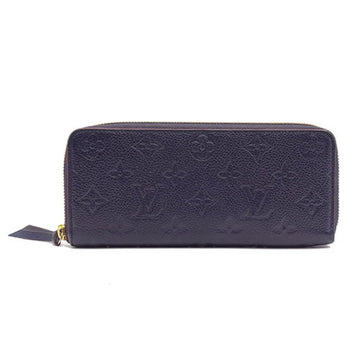 LOUIS VUITTON Wallet Women's Long Leather Implant Portefeuille Clemence Marine Rouge M69415