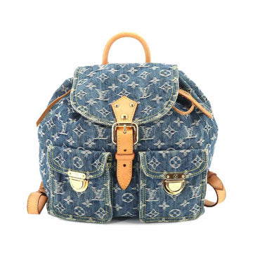 LOUIS VUITTON Monogram Denim Sack Add GM Backpack Rucksack Blue M95056 Sac A Dos