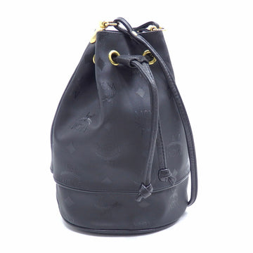 MCM Shoulder Bag Ladies Black PVC Leather Visetos