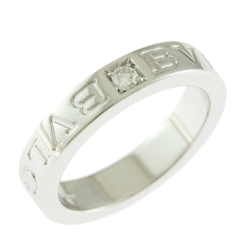 BVLGARI Ring No. 9 K18 White Gold Diamond Women's