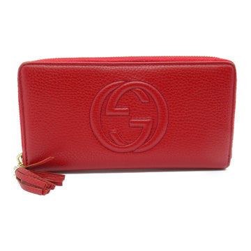 GUCCI Round long wallet Red leather 598187