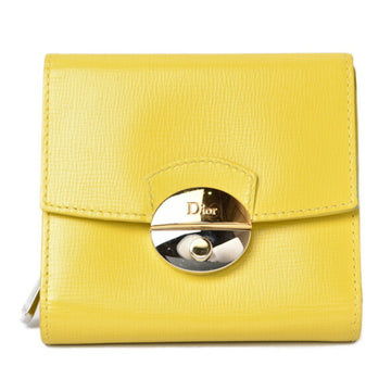 CHRISTIAN DIOR Wallet Trifold Folding Yellow