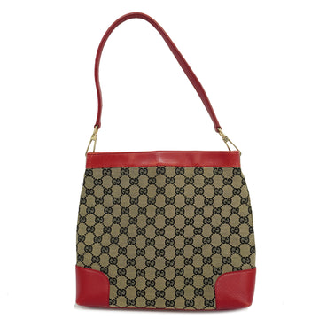 GUCCI[3ae5416] Auth  Shoulder Bag GG Canvas 001 4231 Black/Red Gold metal