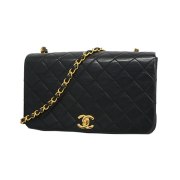 Chanel Matelasse Single Chain Women's Leather Shoulder Bag Black