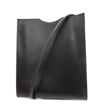 HERMESAuth  Onimaitou Onimetu Women's Box Calf Leather Shoulder Bag Black