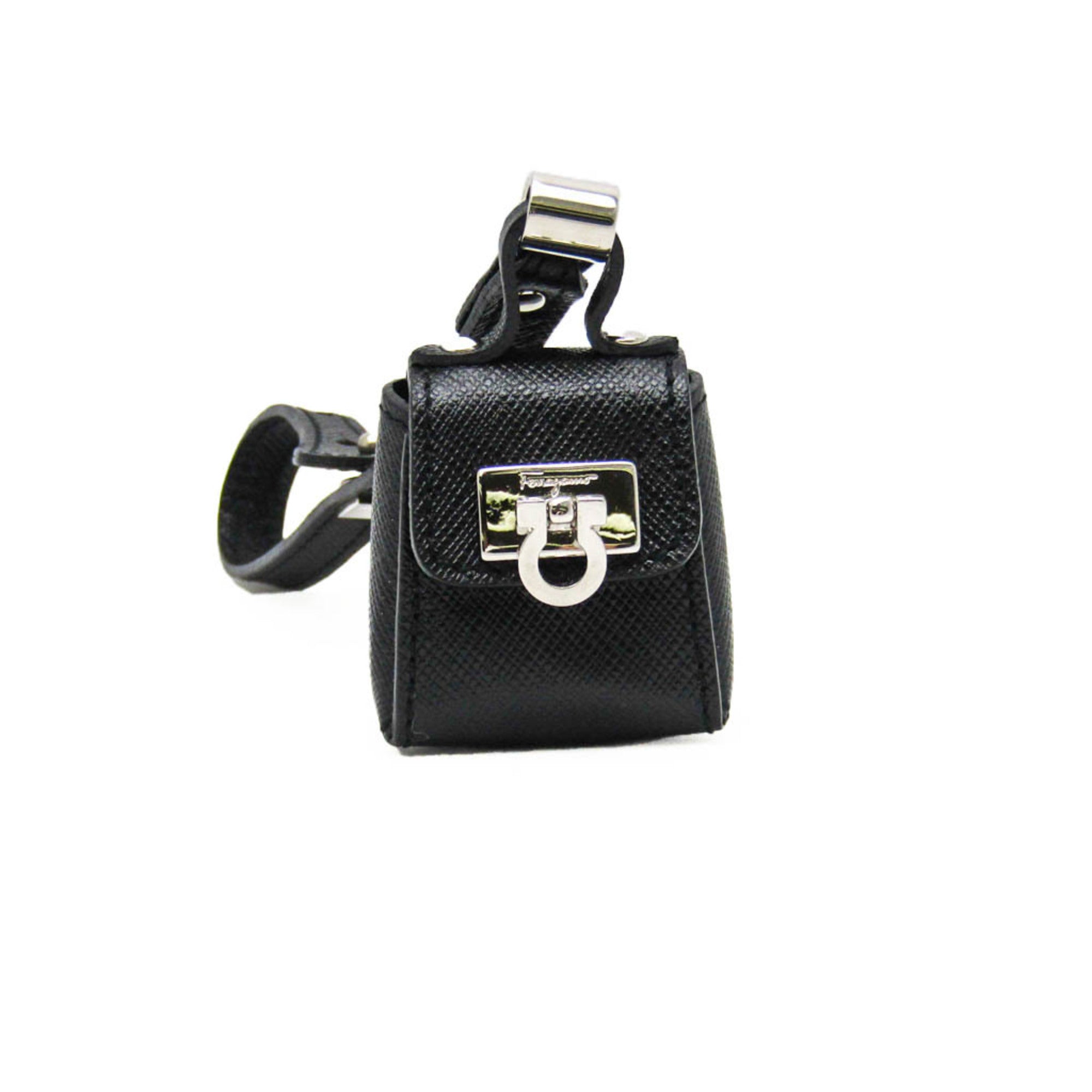 CELINE Leather Handbag Charm Black Gancini IX 22 5751