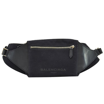 BALENCIAGA Body Bag Waist Pouch Leather/Nylon Black Unisex 433625