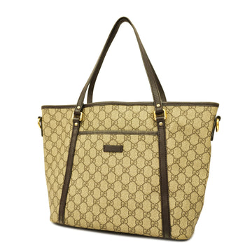 GUCCIAuth  388929 Women's GG Supreme Tote Bag Beige,Brown