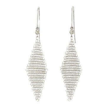 TIFFANY&CO. diamond mesh earrings SV 925 silver Earrings Pierced