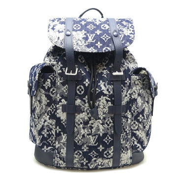 LOUIS VUITTON Christopher PM Men's Backpack Daypack M57280 Monogram Tapestry Navy