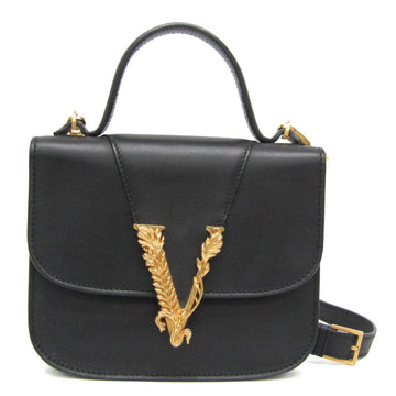 VERSACE Virtus Small DBFH211 Women's Leather Handbag,Shoulder Bag Black