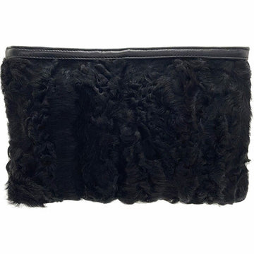 LOEWE Pouch Multi Fur Nappa Leather Black 11 99.99.008 1300  Case Clutch Bag Second No Machi