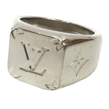 Louis Vuitton Signet Ring M62487 Men's M Size No. 19 Silver Color Monogram