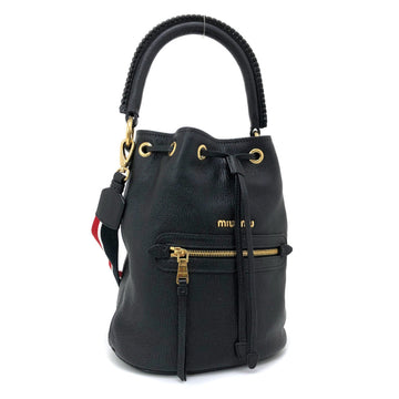 Miu Miu Miu Shoulder Bag Bucket 5BE027 Leather Black Women's MIUMIU