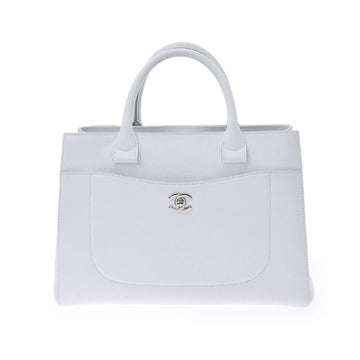 Chanel Neo Executive Tote Bag White Ladies Grain Calf Leather Handbag