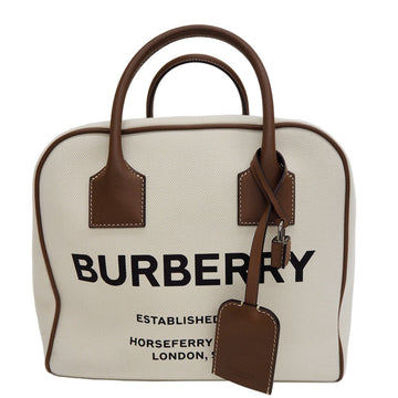 Burberry Horseferry Cube Bag 8016564 Canvas x Leather 2WAY Square Boston