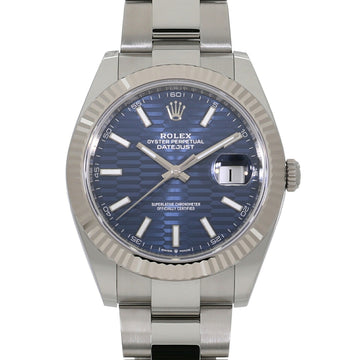 ROLEX Datejust 41 126334 Random Bright Blue Fluted Motif Men's Watch