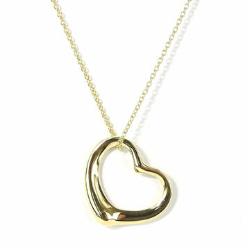 TIFFANY Necklace Open Heart Pendant 18K 750 Approx. 5.5g Yellow Gold Elsa Peretti Women's ＆Co. jewelry necklace pendant heart