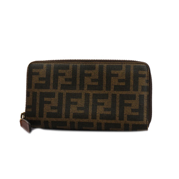 FENDIAuth  Zucca Women's PVC Long Wallet [bi-fold] Brown